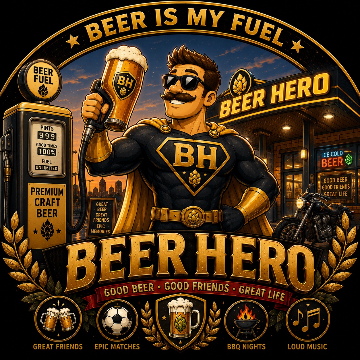 Beer Hero at the Beer Fuel station